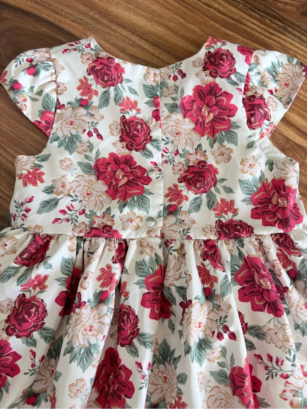 Catherine Malandrino Girls Holiday Floral Dress Size 8 Christmas Velvet Bow Trim